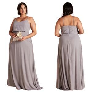 NWT Birdy Grey Gwennie Formal Bridesmaid Dress‎ in Chiffon Silver Curve 3X